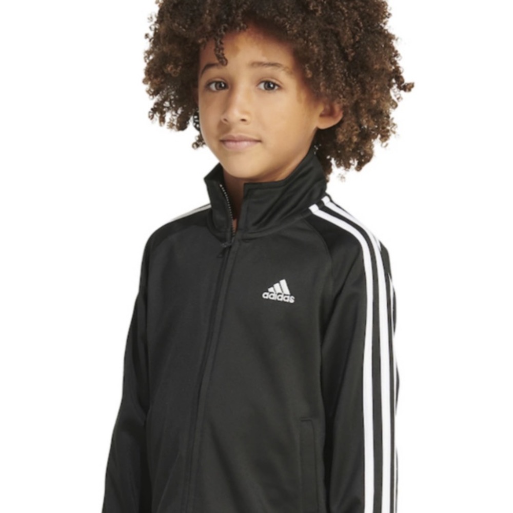 Adidas Black Jacket with White Accents SZ.5
